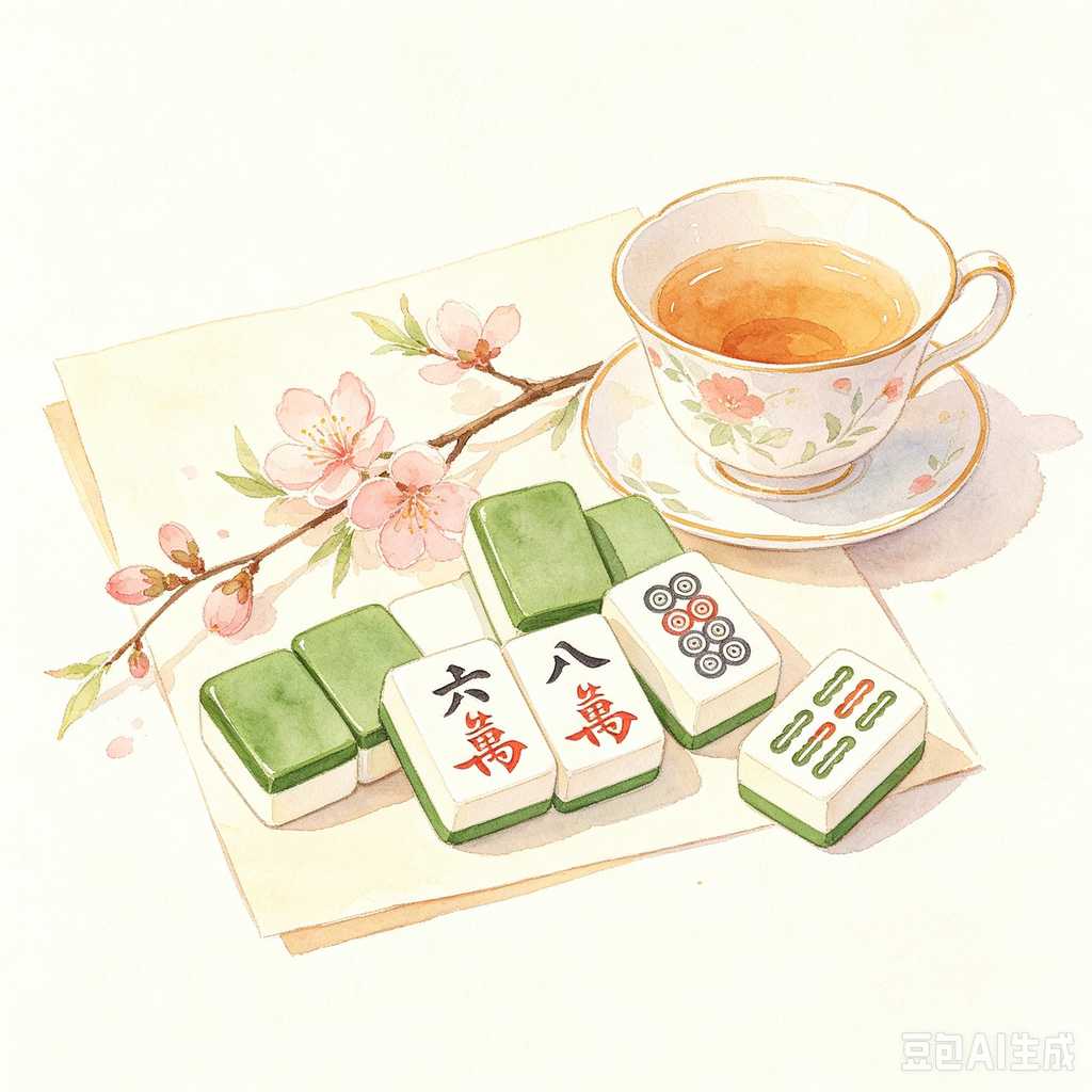 minimal text mahjong set